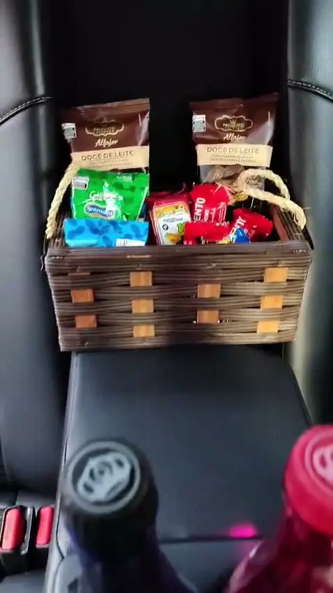 Cesta de mimos oferecida aos passageiros